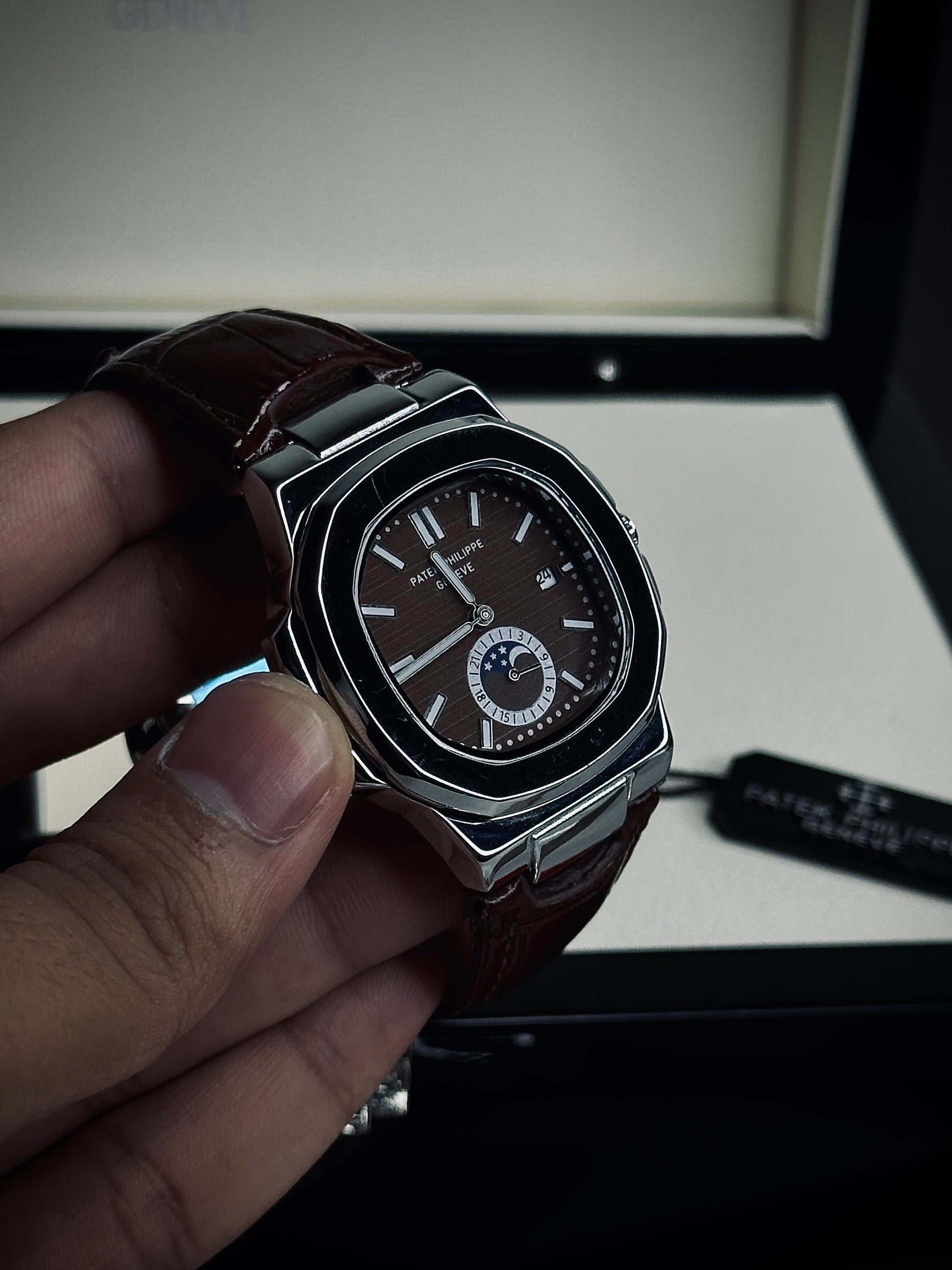 PP Chronograph Premium Leather Strap Watch by Zarvy